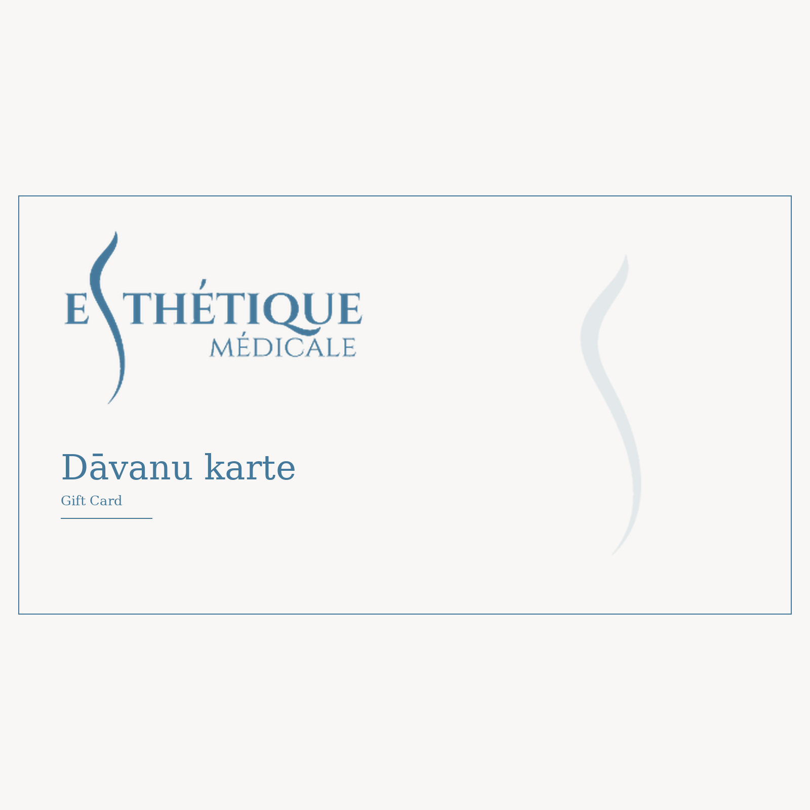 Esthétique Médicale dāvanu karte — virtuālā dāvanu karte procedūrām un produktiem
